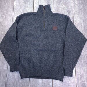 Swanndri Sweater Mens Small Mariner Zip Neck Gray Wool Outdoor Hiking Jacket